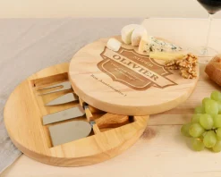 Set à fromage personnalisé en bois - Papa|Cadeaux.com New