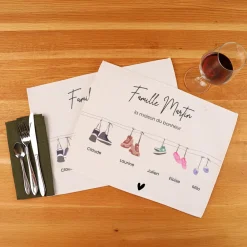 Set de table personnalisé - Famille Chaussures|Cadeaux.com New