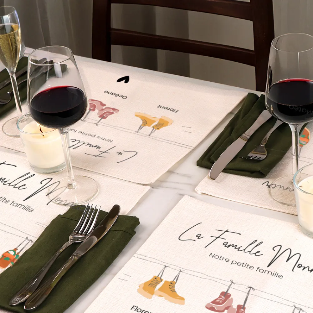 Set de table personnalisé - Famille Chaussures|Cadeaux.com New