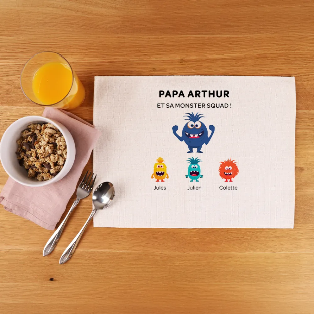Set de table personnalisé - Famille Monstres|Cadeaux.com New