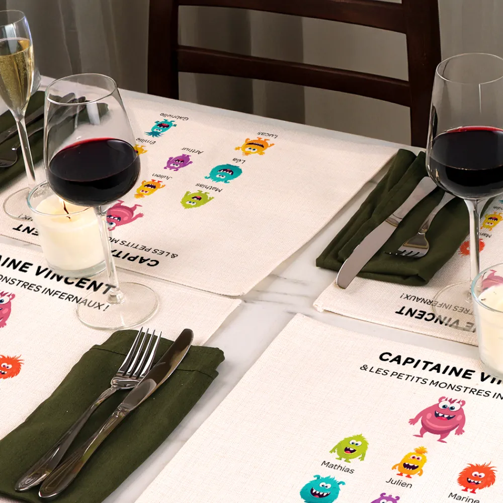 Set de table personnalisé - Famille Monstres|Cadeaux.com New