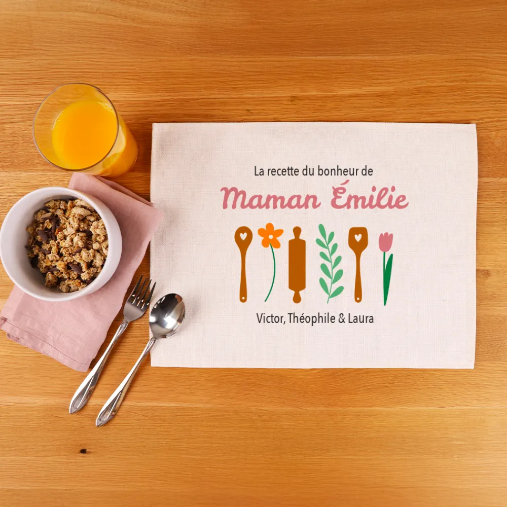 Set de table personnalisé - Recette du Bonheur|Cadeaux.com Sale