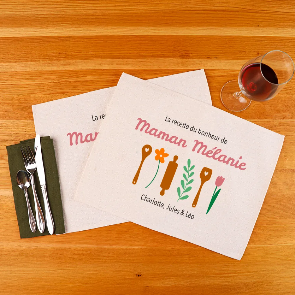 Set de table personnalisé - Recette du Bonheur|Cadeaux.com Sale
