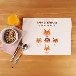 Set de table personnalisé - Papa Renard et sa meute|Cadeaux.com Online