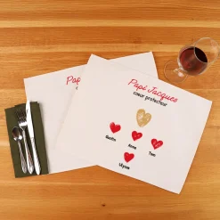 Set de table personnalisé - Papi et ses petits coeurs|Cadeaux.com Discount