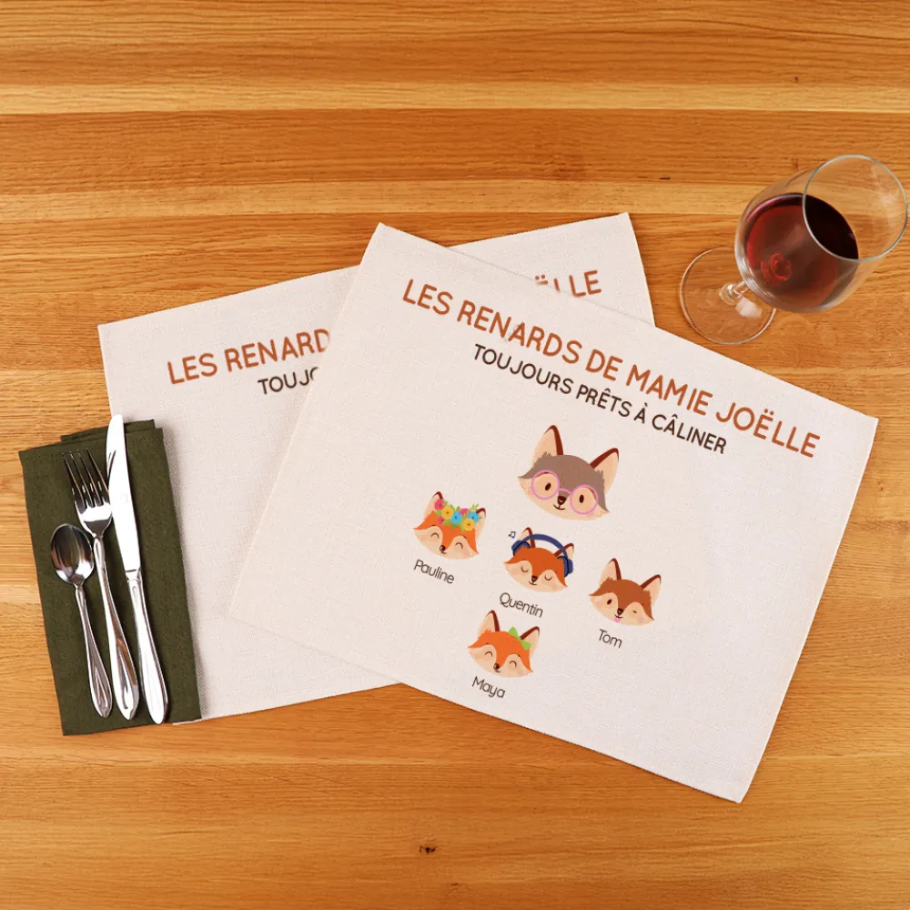 Set de table personnalisé - Mamie Renard et sa meute|Cadeaux.com Hot