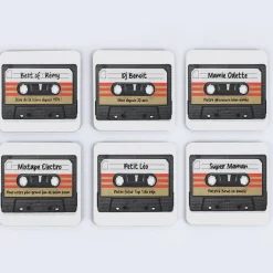 Sous-verres personnalisés - Retro K7 audio|Cadeaux.com Best