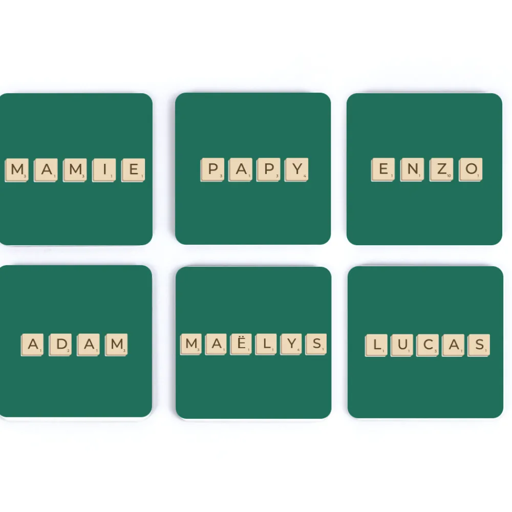 Sous-verres personnalisés - Scrabble|Cadeaux.com