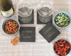 Sous-verres personnalisés en ardoise naturelle|Cadeaux.com New