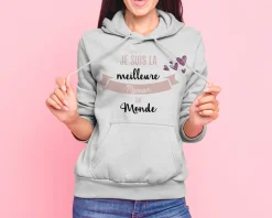 Sweat personnalisé femme - Meilleure du monde|Cadeaux.com Outlet