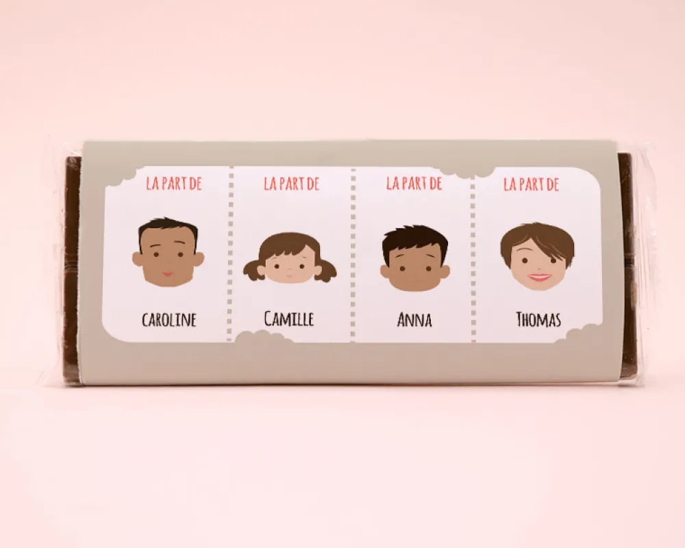 Tablette de chocolat Family Circus la part de|Cadeaux.com