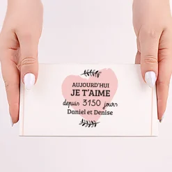 Tablette de chocolat personnalisable - Aujourd'hui je t'aime depuis X jours|Cadeaux.com Hot
