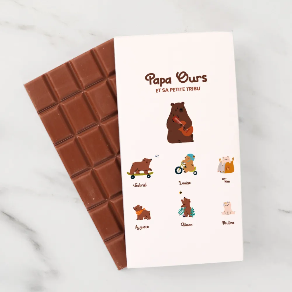 Tablette de chocolat personnalisée - Tribu Ours|Cadeaux.com Online
