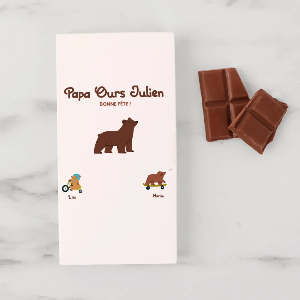 Tablette de chocolat personnalisée - Tribu Ours|Cadeaux.com Online