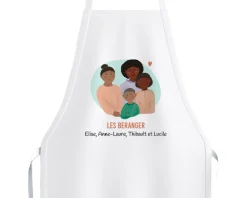 Tablier blanc personnalisé - Portrait de famille|Cadeaux.com Sale