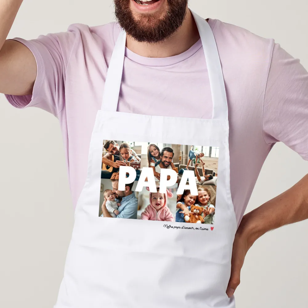 Tablier blanc personnalisé - Multi-photos|Cadeaux.com Outlet