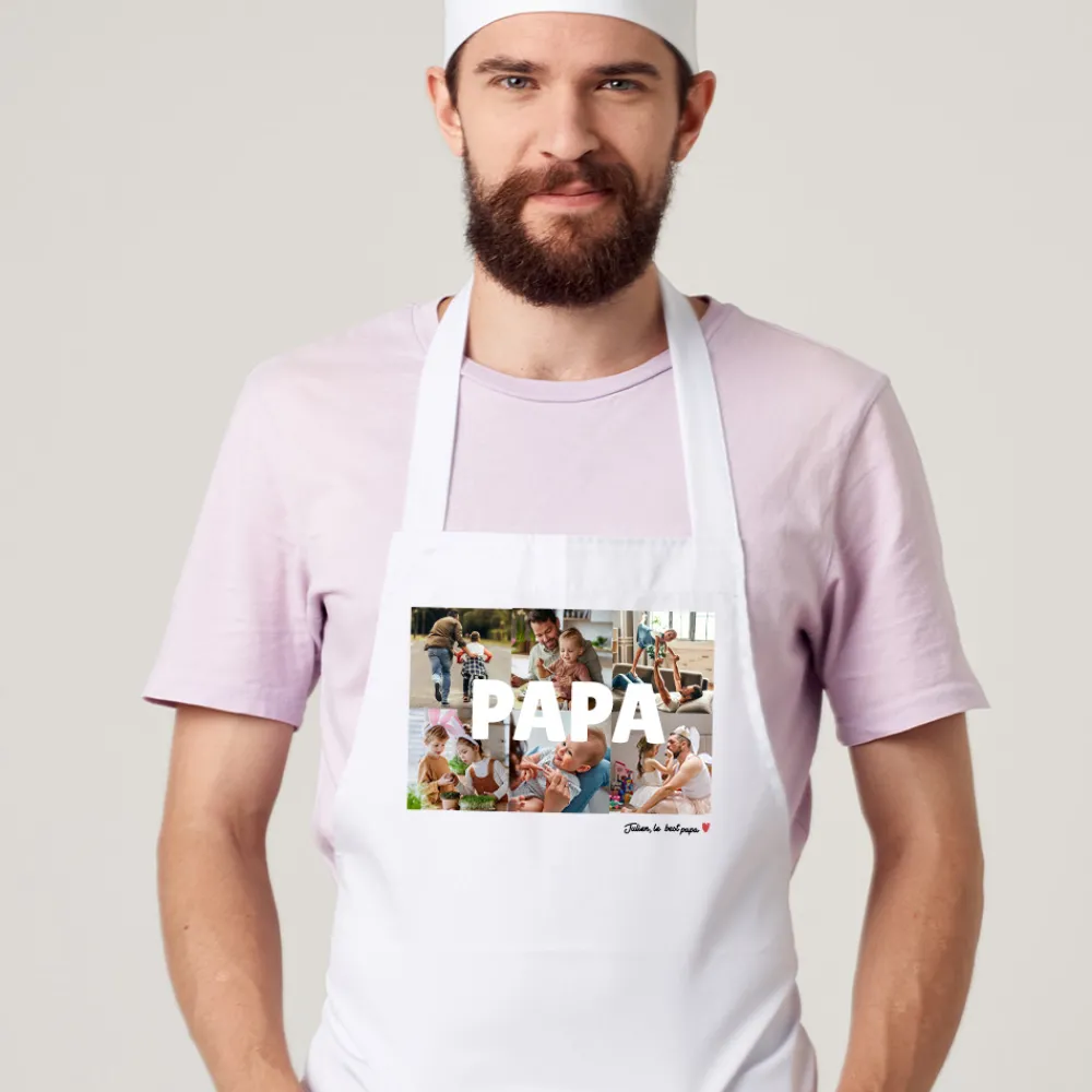 Tablier blanc personnalisé - Multi-photos|Cadeaux.com Outlet
