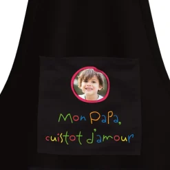 Tablier noir personnalisé - Mots d'enfants|Cadeaux.com Discount