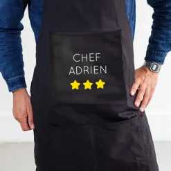 Tablier noir personnalisé - Prénom|Cadeaux.com Sale