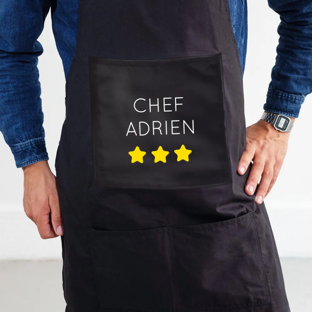 Tablier noir personnalisé - Prénom|Cadeaux.com Sale