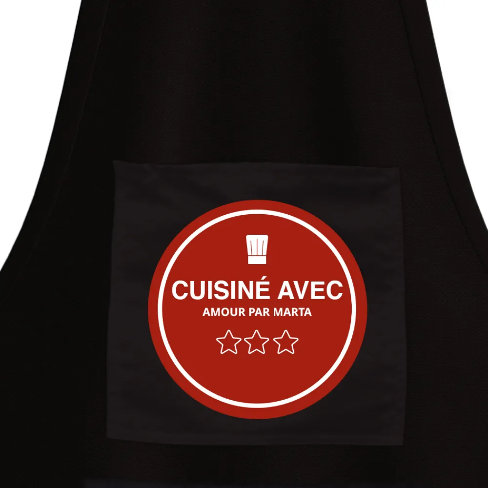 Tablier noir personnalisé - Chef étoilé|Cadeaux.com Outlet