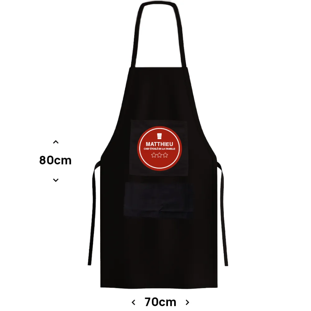 Tablier noir personnalisé - Chef étoilé|Cadeaux.com Outlet