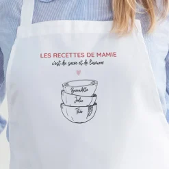 Tablier personnalisé - Bols prénoms famille|Cadeaux.com Online