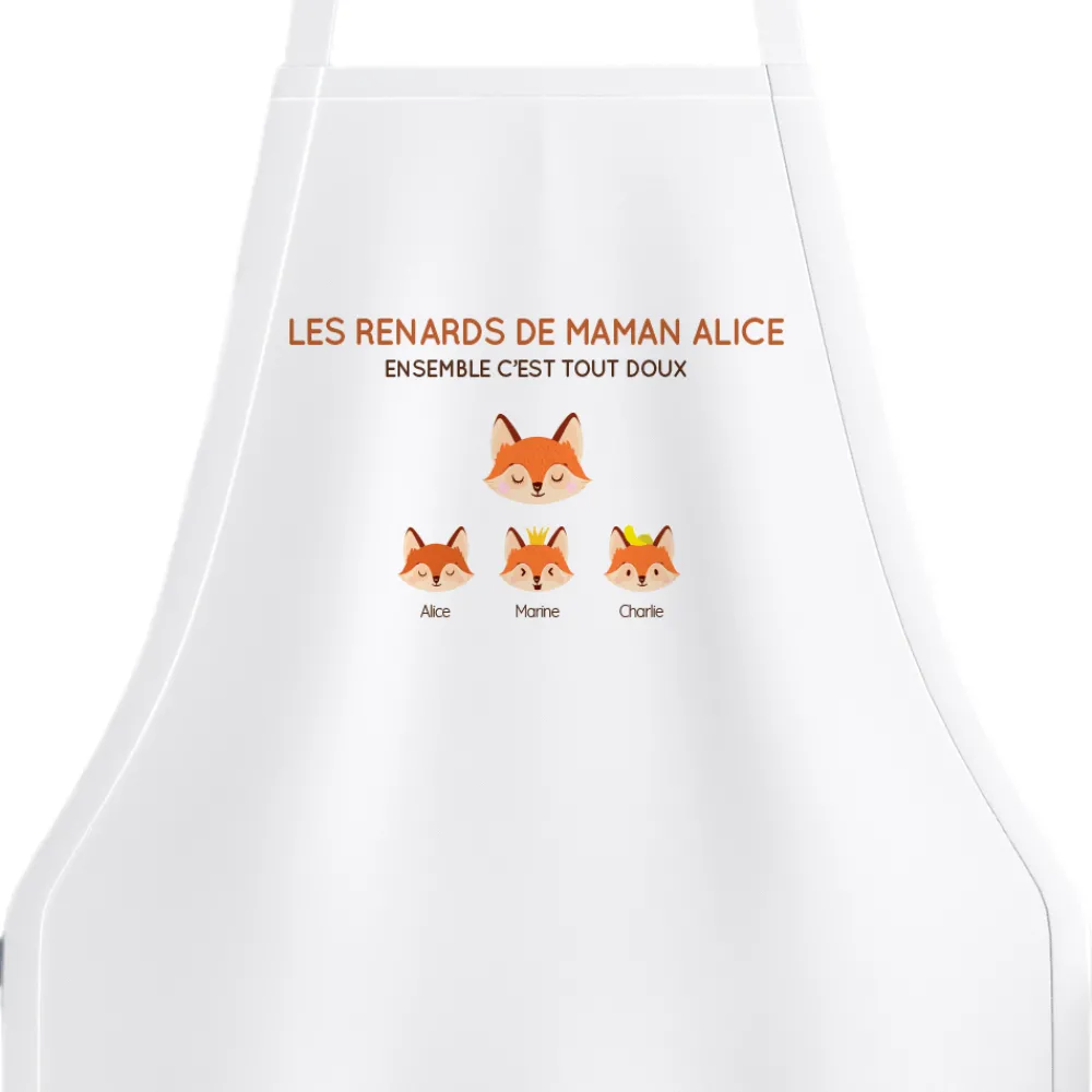 Tablier personnalisé - Maman Renard et sa meute|Cadeaux.com Discount