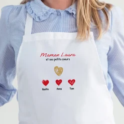 Tablier personnalisé - Maman et ses petits coeurs|Cadeaux.com Best