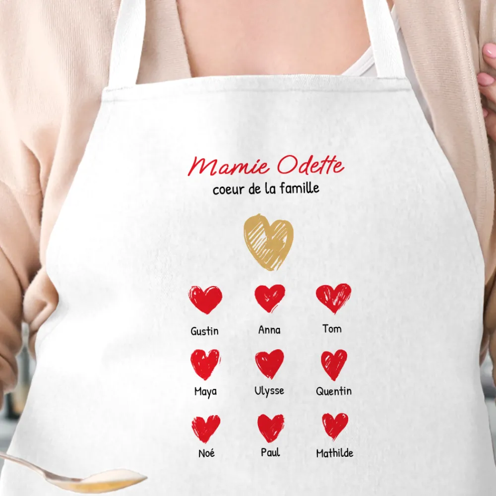 Tablier personnalisé - Mamie et ses petits coeurs|Cadeaux.com Best