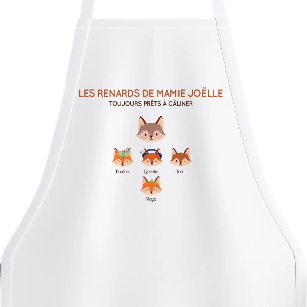 Tablier personnalisé - Mamie Renard et sa meute|Cadeaux.com Hot