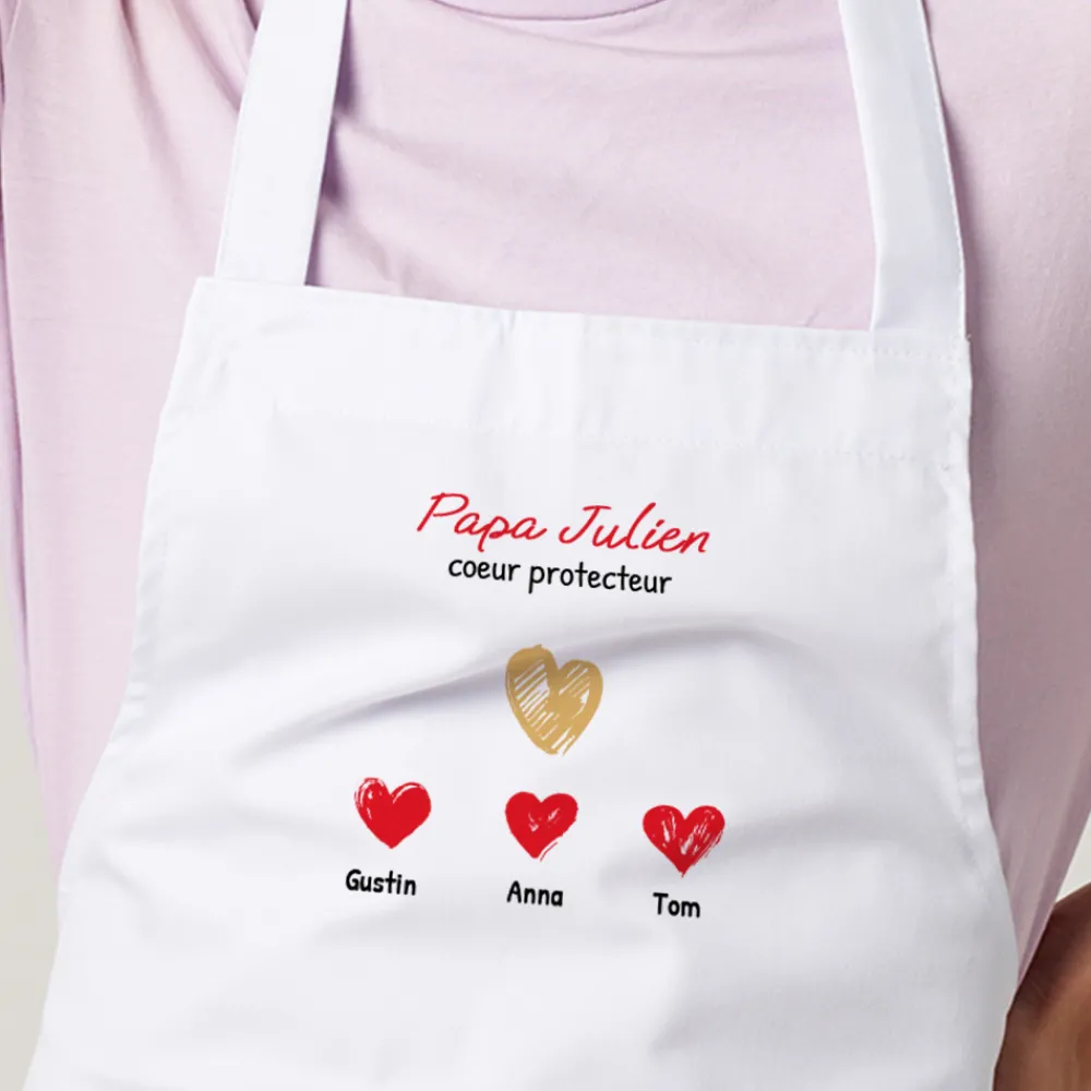Tablier personnalisé - Papa et ses petits coeurs|Cadeaux.com Best