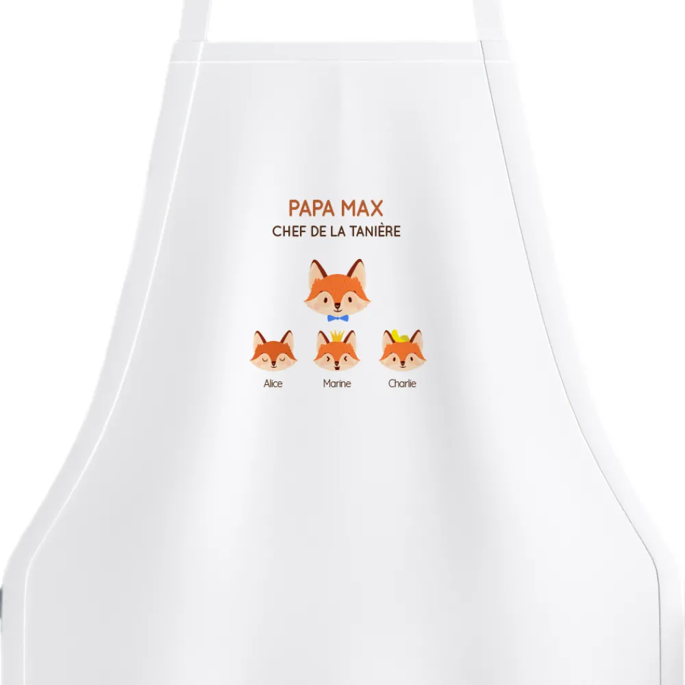 Tablier personnalisé - Papa Renard et sa meute|Cadeaux.com Outlet