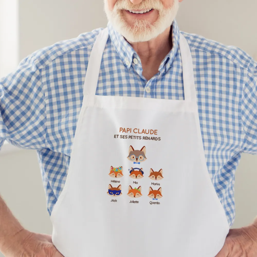 Tablier personnalisé - Papi Renard et sa meute|Cadeaux.com Best