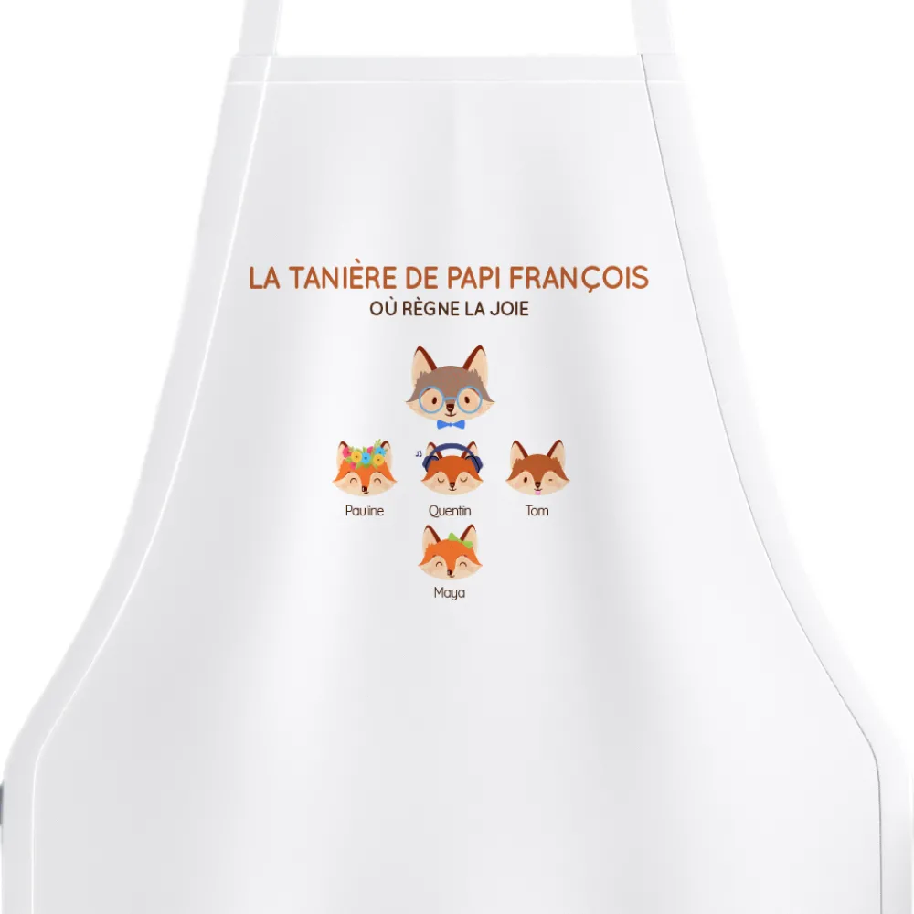 Tablier personnalisé - Papi Renard et sa meute|Cadeaux.com Best