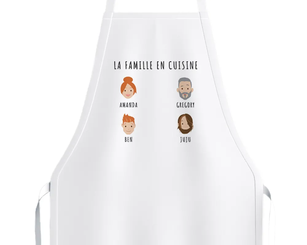 Tablier personnalisé famille - Family Circus|Cadeaux.com Best
