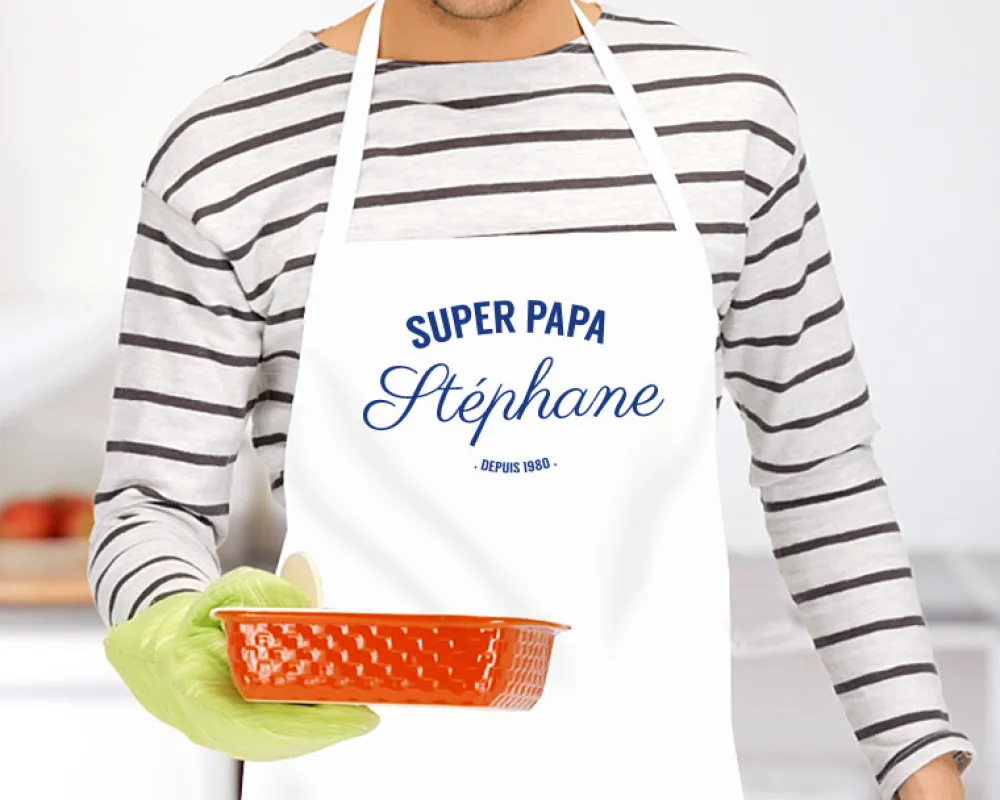 Tablier personnalisé homme - Prénom et texte|Cadeaux.com New