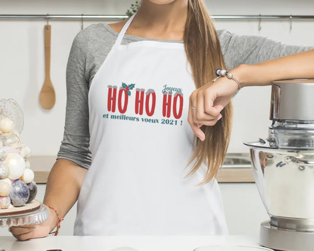 Tablier personnalisé Noël - Ho Ho Ho !|Cadeaux.com