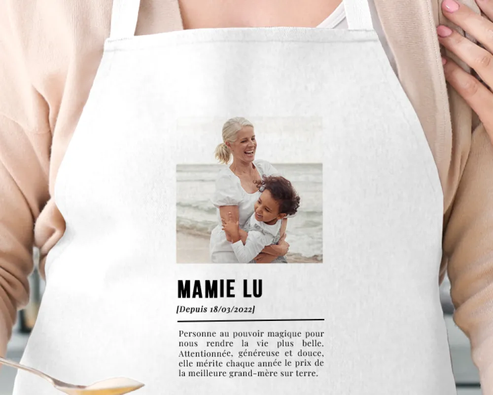 Tablier personnalisé photo - Définition Mamie|Cadeaux.com Sale