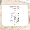Tapis de souris personnalisé - Bols prénoms famille|Cadeaux.com Outlet
