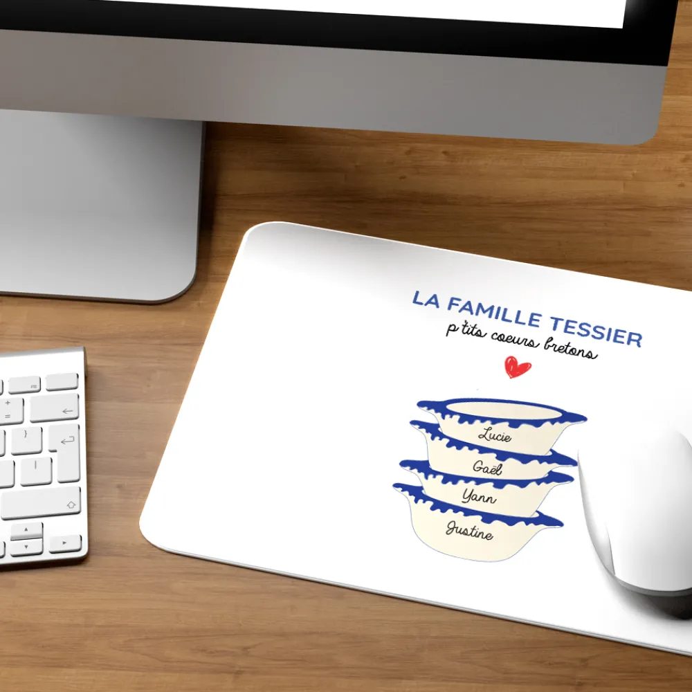 Tapis de souris personnalisé - Bols prénoms famille|Cadeaux.com Outlet