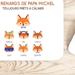 Tapis de souris personnalisé - Papa Renard et sa meute|Cadeaux.com Outlet