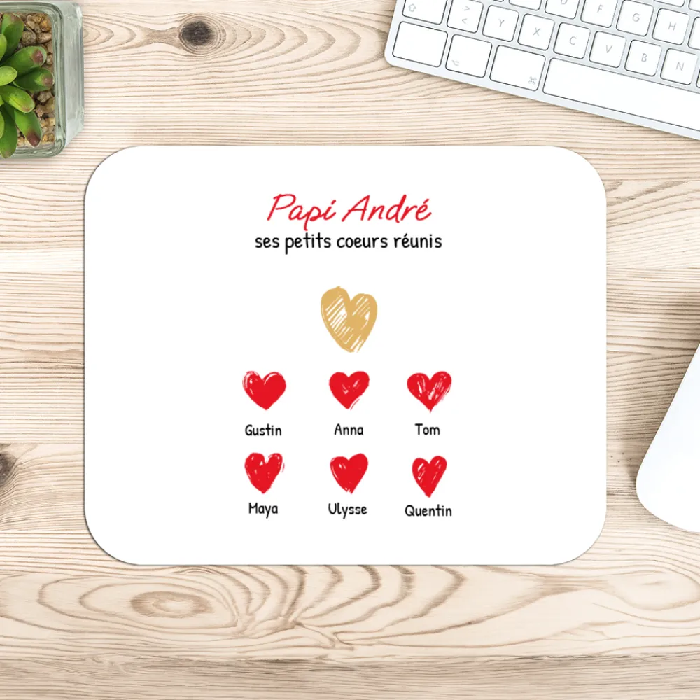 Tapis de souris personnalisé - Papi et ses petits coeurs|Cadeaux.com Sale