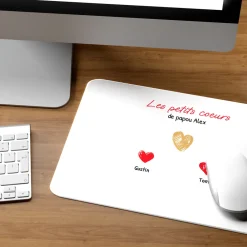 Tapis de souris personnalisé - Papa et ses petits coeurs|Cadeaux.com