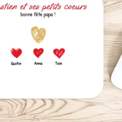 Tapis de souris personnalisé - Papa et ses petits coeurs|Cadeaux.com