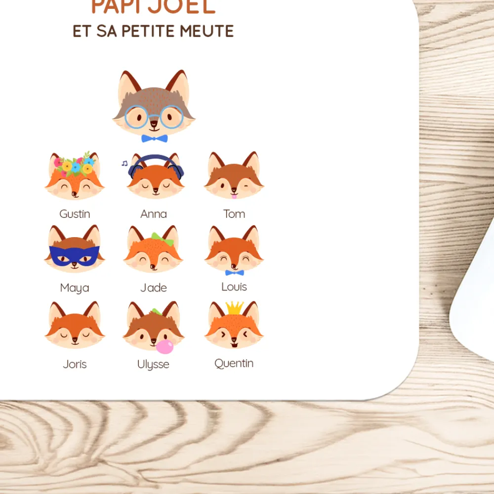 Tapis de souris personnalisé - Papi Renard et sa meute|Cadeaux.com Clearance