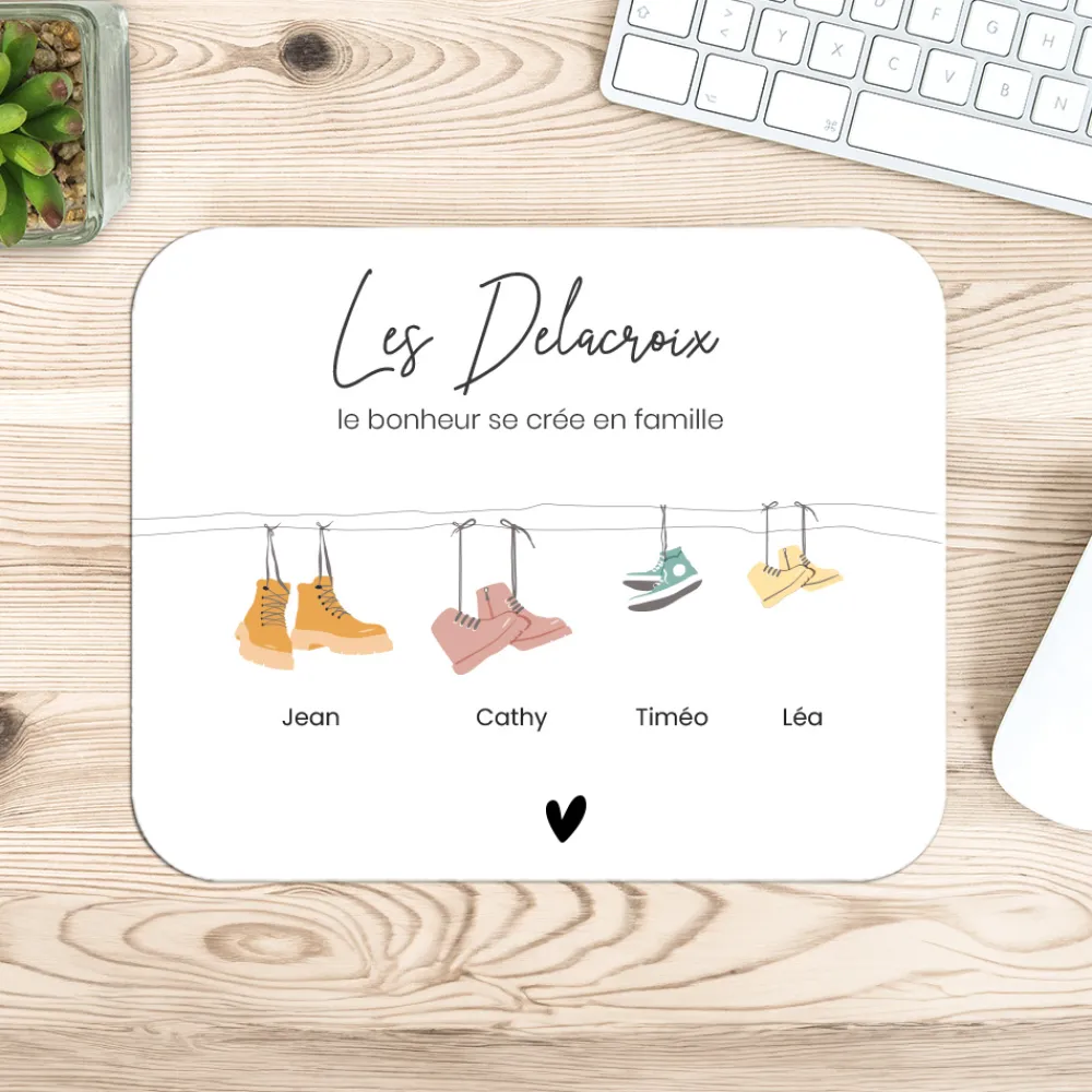 Tapis de souris personnalisé - Famille Chaussures|Cadeaux.com Online