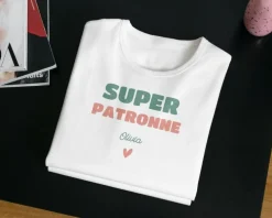 Tee shirt personnalisé femme - Super Patronne|Cadeaux.com Outlet