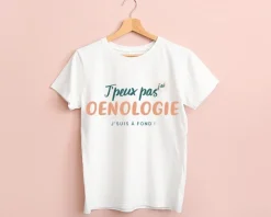 Tee shirt personnalisé femme - J'peux pas j'ai oenologie|Cadeaux.com New