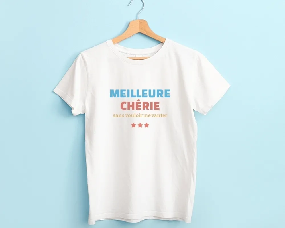 Tee shirt personnalisé femme - Meilleure Chérie|Cadeaux.com